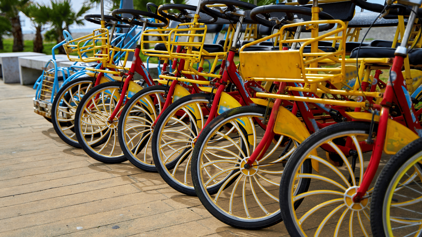 An image of a bike rental.